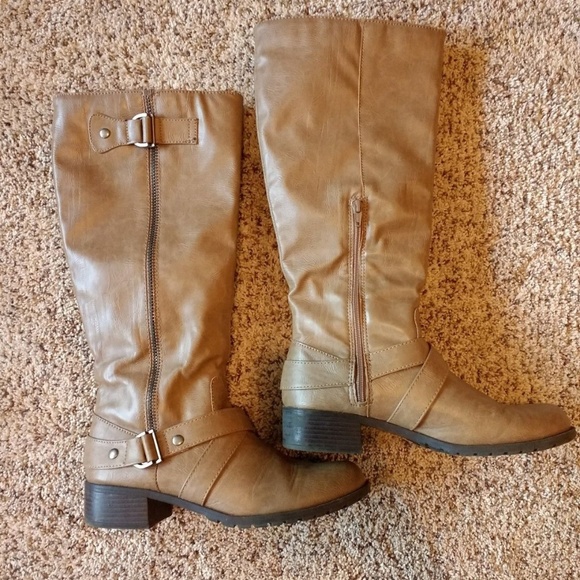 SO Shoes - Tall Tan Riding Boots Size 9
